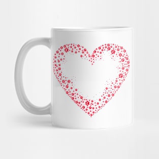 Red Heart from Paw Prints Mug